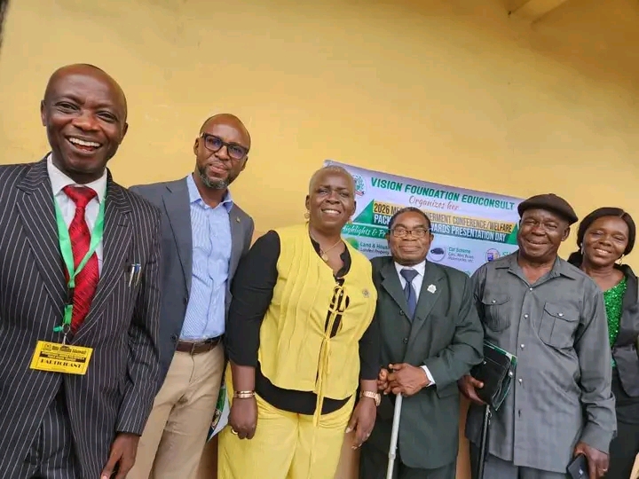Guests of honour pose with Vision Foundation EduConsult leadership