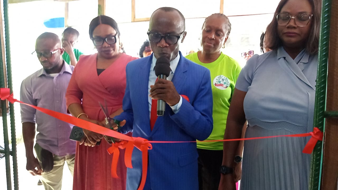 Ribbon-cutting ceremony at the official opening of the Vision Foundation EduConsult office in Eket